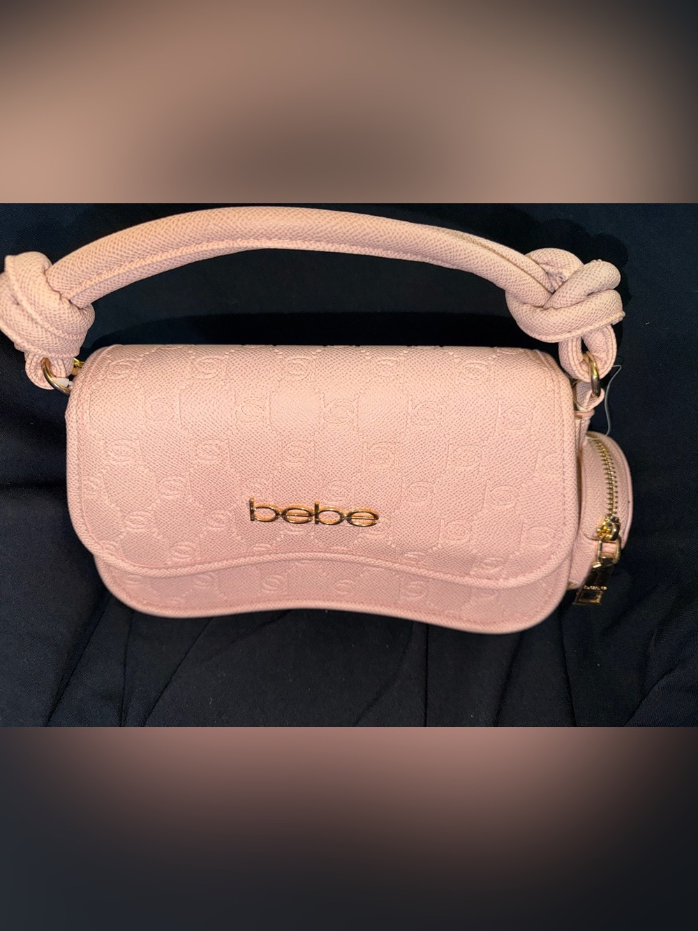 Bebe Romina Small Embossed Crossbody Bag with Coin Pouch powder pink